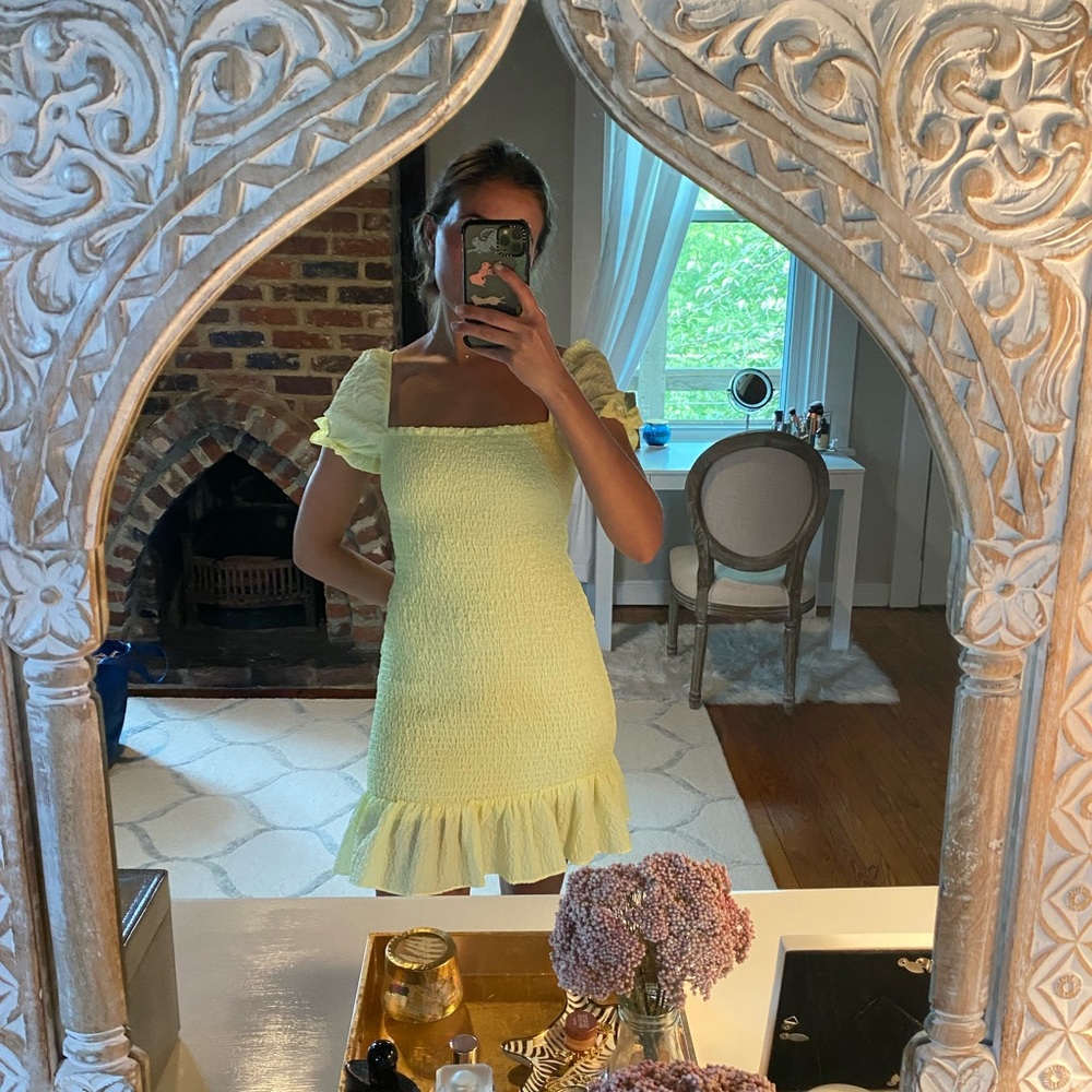 Zara yellow fitted dress
